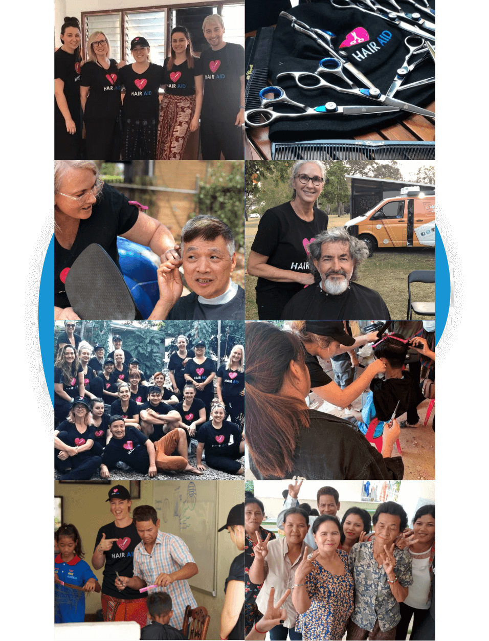 Photo Collage of Hair Aid events