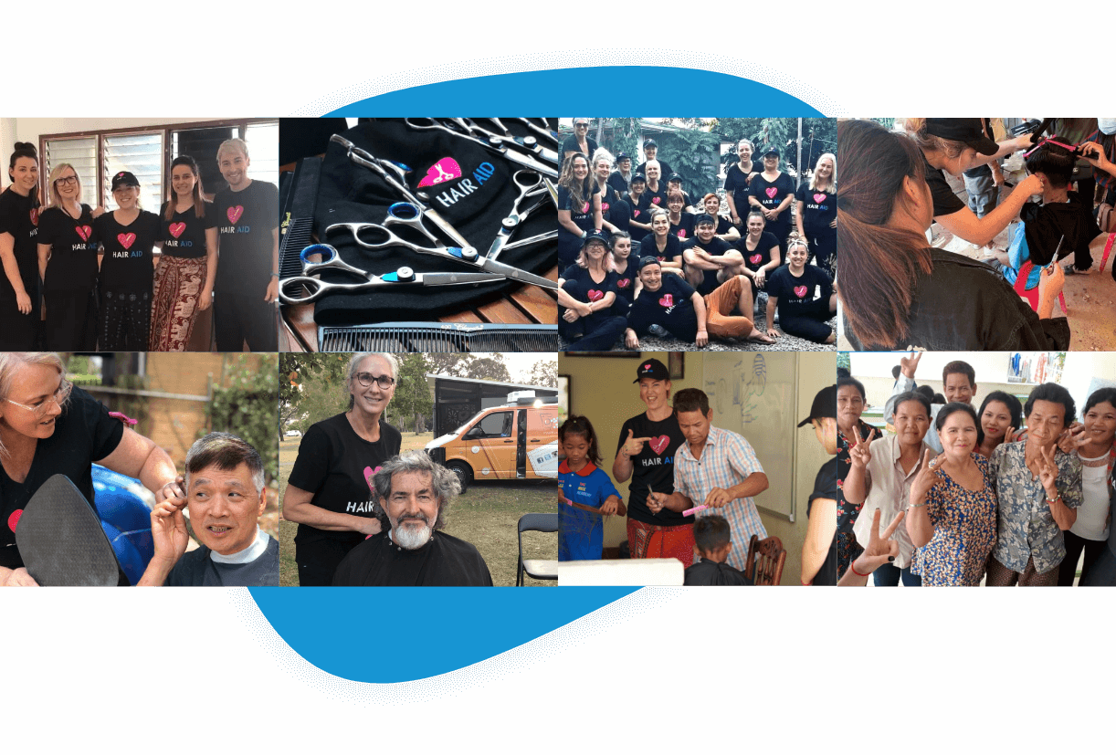 Photo Collage of Hair Aid events